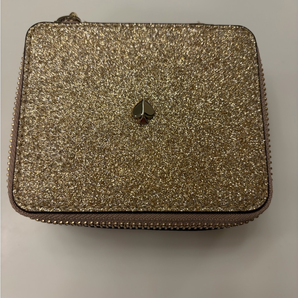 Kate Spade Gold Glitter small Jewelry case